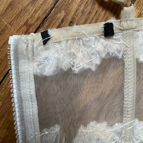 White Rhinestone Beaded Underbust Corset Handmade original Dolls Kill Corset - Picture 11 of 14